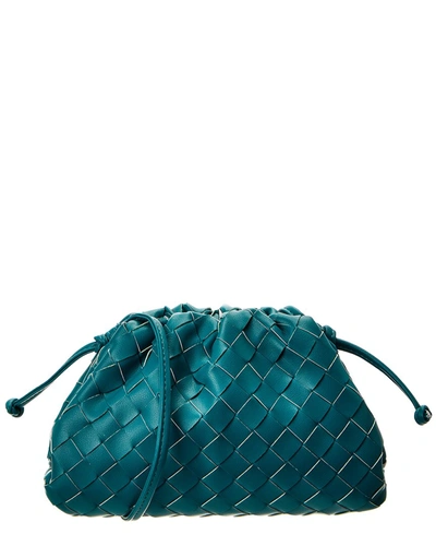 Tiffany & Fred Woven Leather Pouch In Blue