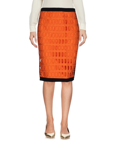 Moschino Midi Skirts In Orange