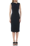 Alexia Admor Diane Asymmetric Sleeveless Midi Sheath Dress In Navy