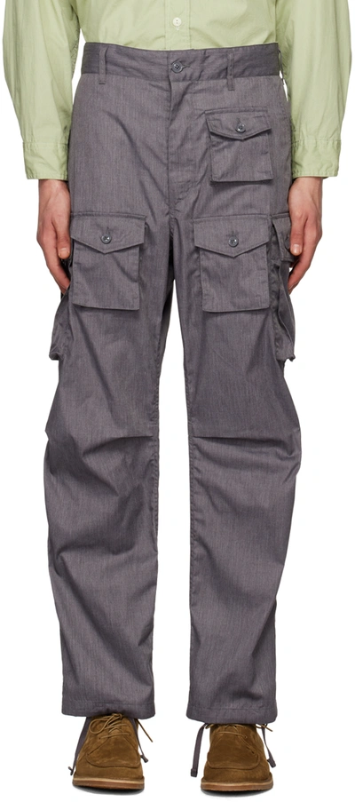 Engineered Garments Gray Bellows Pockets Cargo Pants In Grey