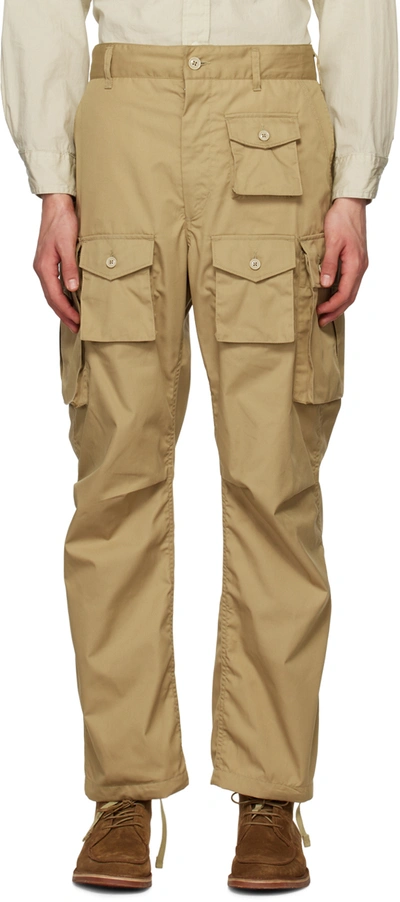 Engineered Garments Tan Bellows Pockets Cargo Pants In Brown