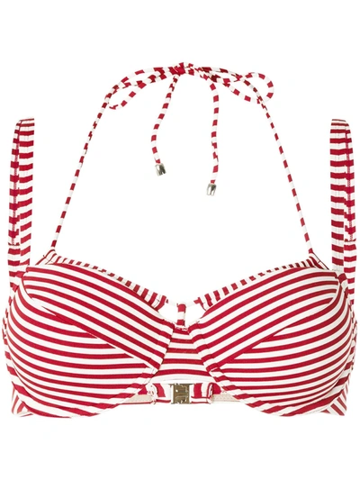 Marlies Dekkers Holi Vintage Striped Double-strap Bikini Top In Red