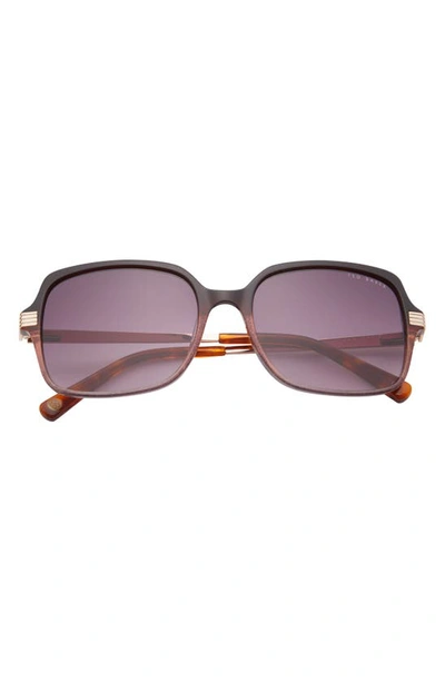 Ted Baker 56mm Square Sunglasses In Burgundy