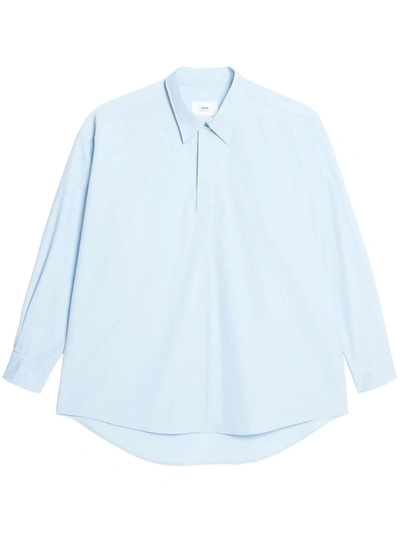 Ami Alexandre Mattiussi Cotton Shirt Dress In Blue