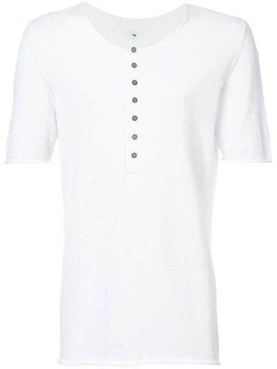 Label Under Construction Buttoned T In White