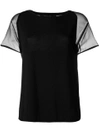 Federica Tosi Sheer Sleeved T-shirt - Black