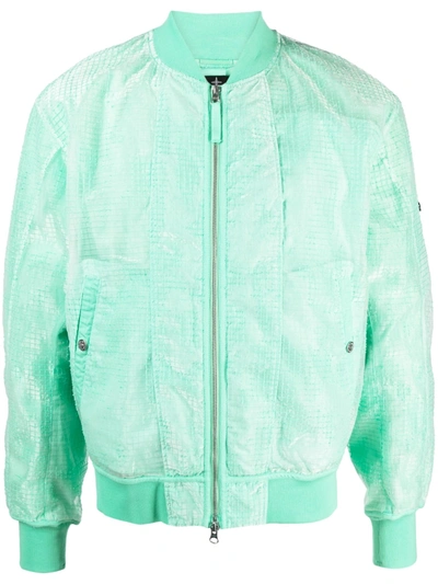 Stone Island Shadow Project Mesh-panel Bomber Jacket In Green