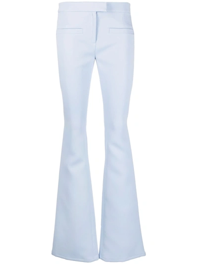 Courrèges Mid-rise Flared Trousers In Blue