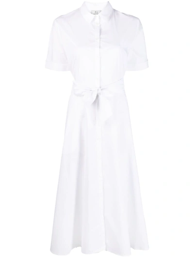 Woolrich Tied-waist Poplin Shirt Dress In White