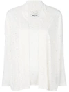 Max & Moi Beaded Cardigan In White