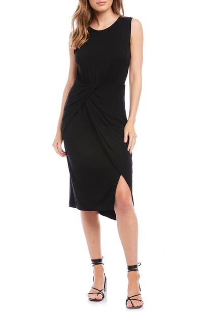 Karen Kane Draped Asymmetric Dress In Black