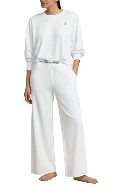 Polo Ralph Lauren Women's French Terry 2-piece Pajama Set In White Cloud