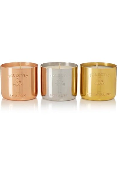 Tom Dixon London, Orientalist And Royalty Set Of Three Candles, 3 X 120g In Metallic