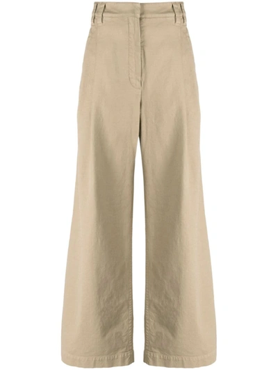 Brunello Cucinelli Wide-leg Trousers In Beige