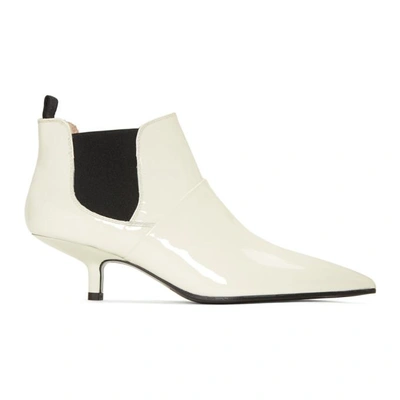 Acne Studios Off-white Patent Kytti Boots In Off White
