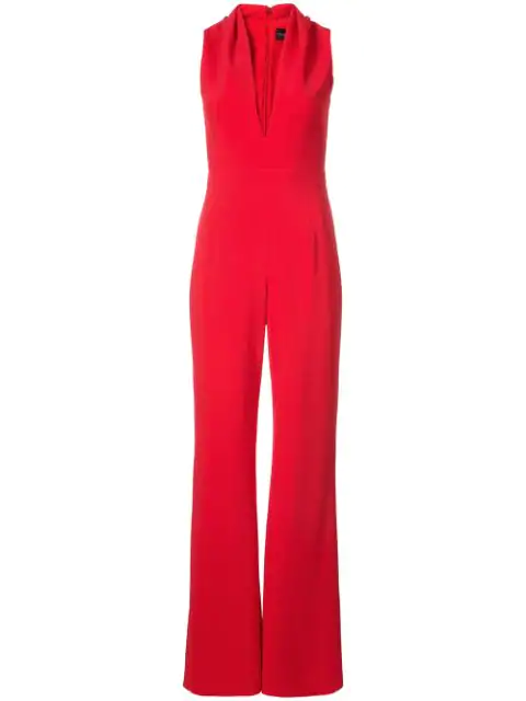 halter neck flared jumpsuit