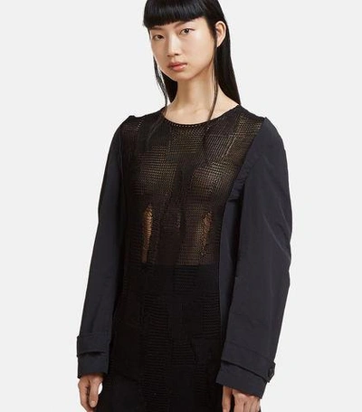 Yang Li Nylon Sleeve Knit Sweater In Black