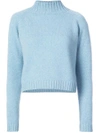 The Elder Statesman Highland Cropped Turtleneck - Blue