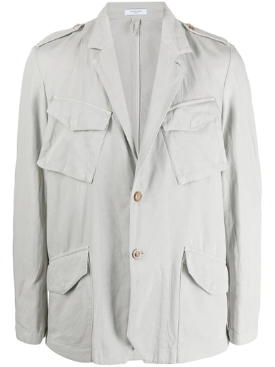 Boglioli Blen Linen Single-breasted Jacket In White