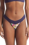 Hanky Panky Printed Dreamease Low Rise Thong In Multicolor