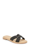 Dolce Vita Women's Atomic Raffia Slide Flat Sandals Women's Shoes In Black