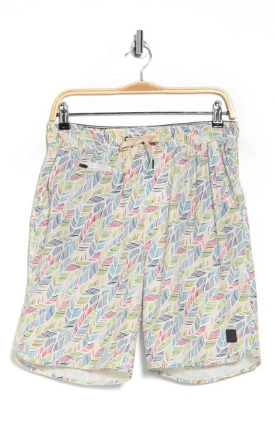 Vintage 1946 Printed Leaves Shorts In White
