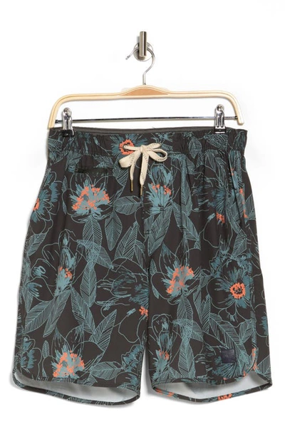Vintage 1946 Printed Floral Shorts In Olive