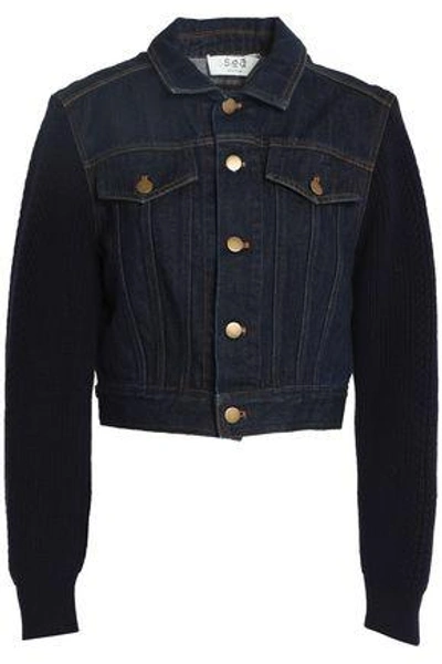 Sea Woman Cropped Denim Jacket Dark Denim