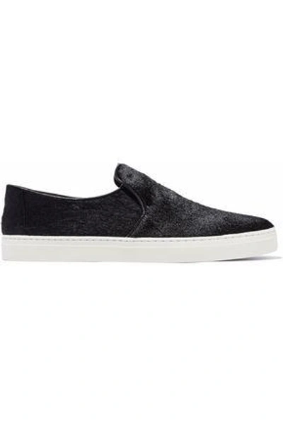 Diane Von Furstenberg Woman Calf Hair Slip-on Sneakers Black