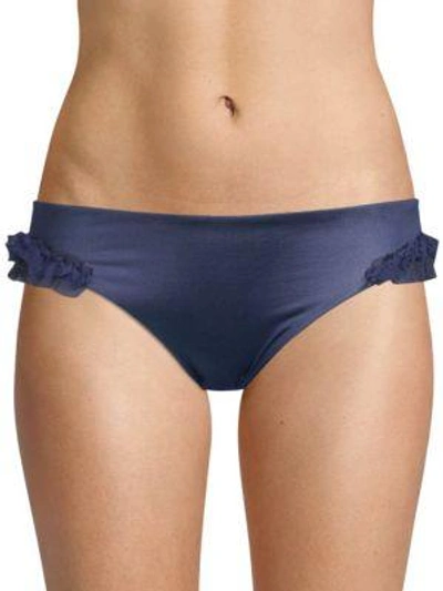 Moré Noir Silky Wings Bikini Bottom In Mightnight Blue