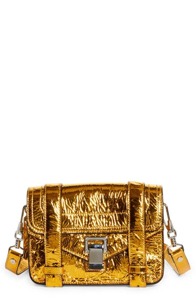 Proenza Schouler Mini Ps1 Suede Crossbody Bag In 711 Gold