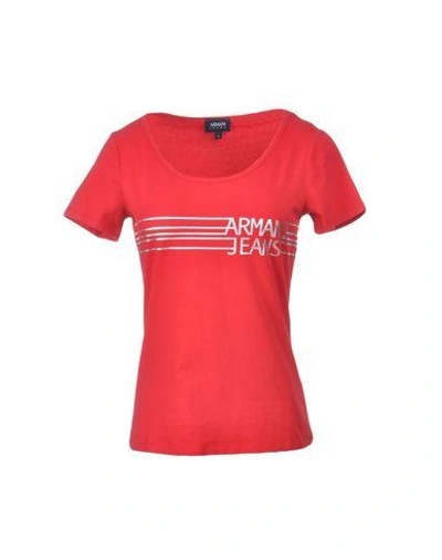 Armani Jeans T-shirt In Red