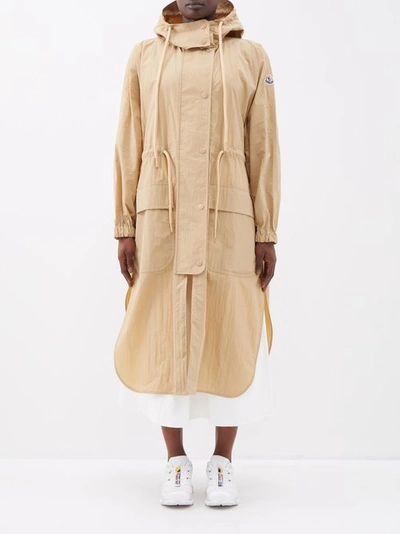 Moncler Sologne Crinkled-shell Parka In Neutral