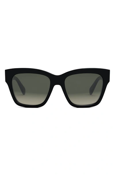 Celine Triomphe Square-frame Acetate Sunglasses In Shiny Black
