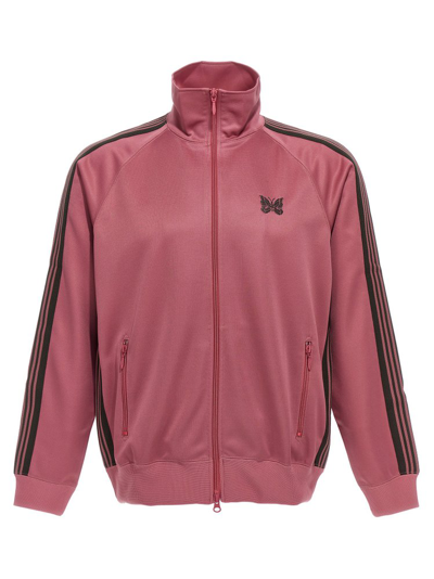 Needles Poly Smooth Track Jacket In Smoke Pink