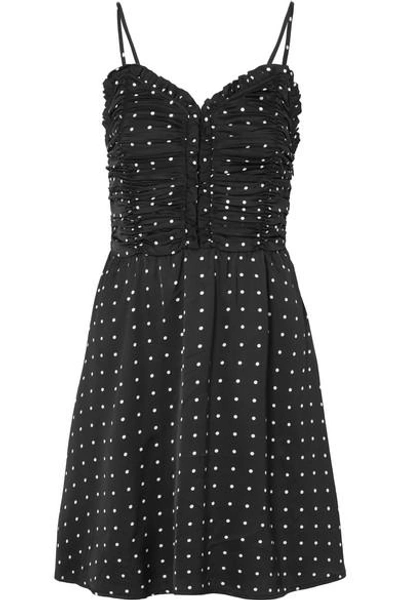 Maje Renota Polka Dot Fit & Flare Dress In Black | ModeSens