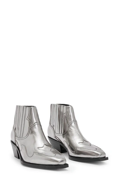 Allsaints Jonty Western Boot In Silver