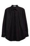 The Row Blaga Long Sleeve Cotton Poplin Button-up Shirt In Black