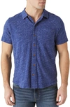 Lucky Brand Short Sleeve Button-up Shirt In Blue Depths