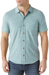 Lucky Brand Short Sleeve Button-up Shirt In Sagebrush Green