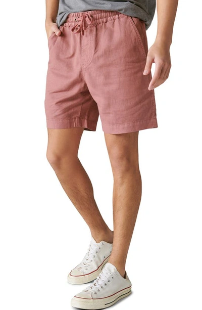 Lucky Brand Drawstring Waist Cotton & Linen Short In Rose Brown
