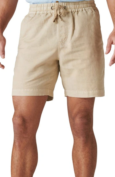 Lucky Brand Men's 7" Linen Pull-on Shorts In Pelican