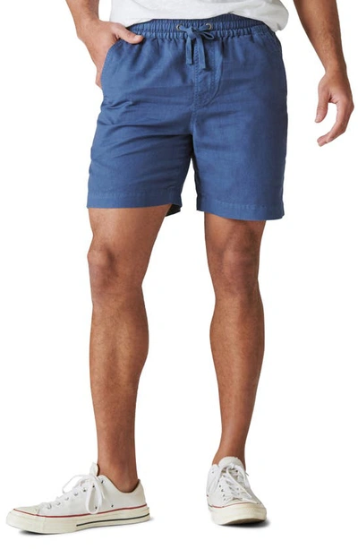 Lucky Brand Men's 7"pull Up Linen Short In Dark Denim