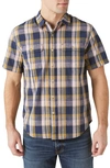 Lucky Brand Plaid Short Sleeve Cotton Button-up Workwear Shirt In Pink
