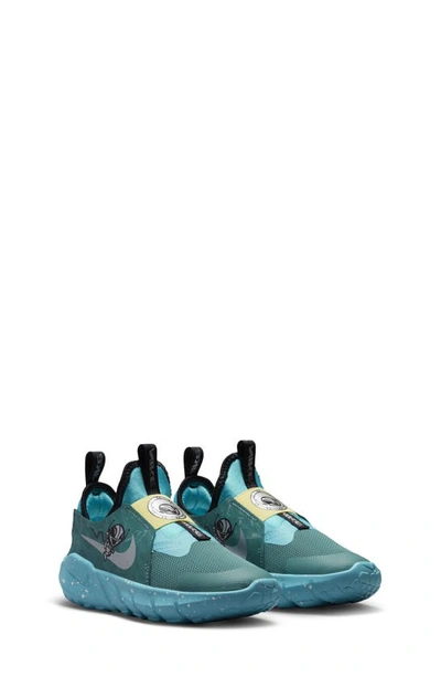 Nike Kids' Flex Runner 2 Slip-on Sneaker In Teal/ Blue/ Lemon/ Chrome