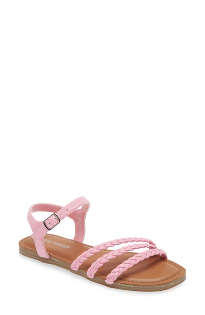 Steve Madden Kids' Jgeorjia Ankle Strap Sandal In Pink