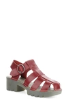 Fly London Emme Platform Fisherman Sandal In Red Bridle