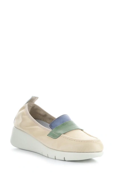 Bos. & Co. Screen Wedge Loafer In Mixed Bone Volvo