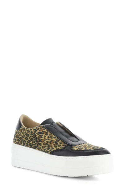 Bos. & Co. Magali Platform Slip-on Trainer In Black/ Camel Verona/ F