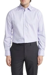 David Donahue Trim Fit Houndstooth Dress Shirt In Berry